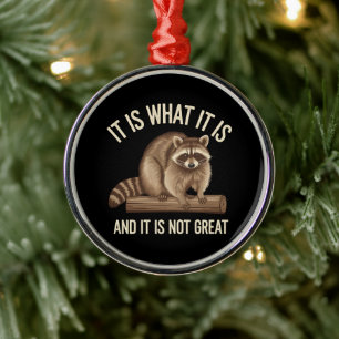 Ornamento De Metal É o que é e não é um grande Natal de Guaxinim