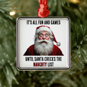 Ornamento De Metal É tudo divertido e jogos, bom Natal para o Pai Nat