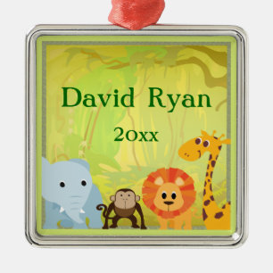 Ornamento De Metal É um chá de fraldas da selva