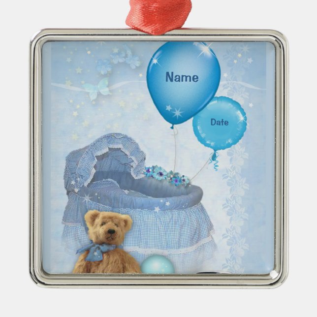 Ornamento De Metal É um menino! (personalizável) (Frente)