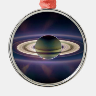Ornamento De Metal Eclipse solar de Saturn da nave espacial de