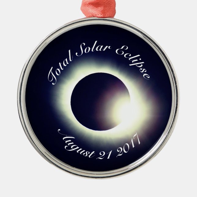 Ornamento De Metal Eclipse Solar Total 2017 (Frente)