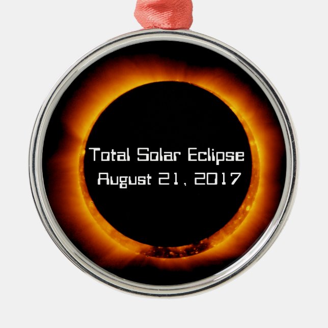 Ornamento De Metal Eclipse Solar Total 2017 (Frente)