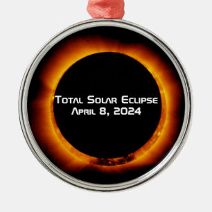 Ornamento De Metal Eclipse Solar Total 2024