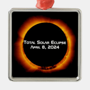Ornamento De Metal Eclipse Solar Total 2024
