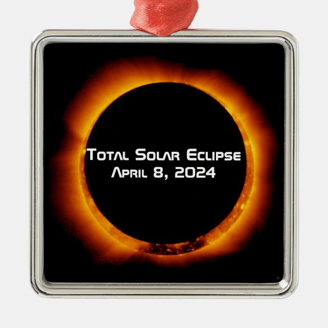 Ornamento De Metal Eclipse Solar Total 2024 (Frente)