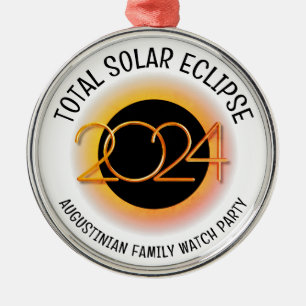 Ornamento De Metal ECLIPSE SOLAR TOTAL personalizável 2024
