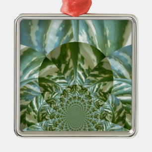 Ornamento De Metal Eco Verde Camo Caleidoscópio Impressão