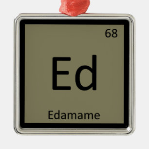 Ornamento De Metal Ed - Tabela Periódica da Química do Edamame Soja
