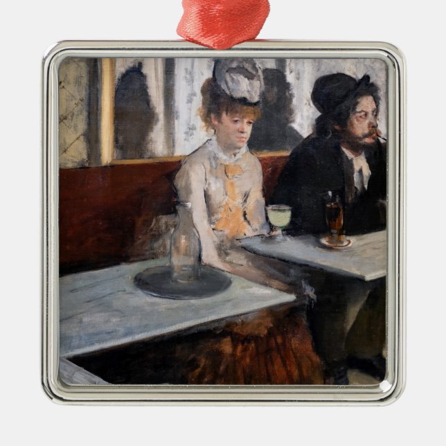 Ornamento De Metal Edgar Degas - Num Café / A Absinthe (Frente)