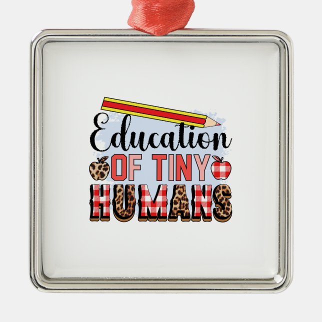 Ornamento De Metal Educação De Professores De Humanos Pequenos (Frente)