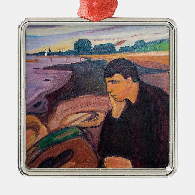 Ornamento De Metal Edvard Munch - Melancholy 1894 (Frente)