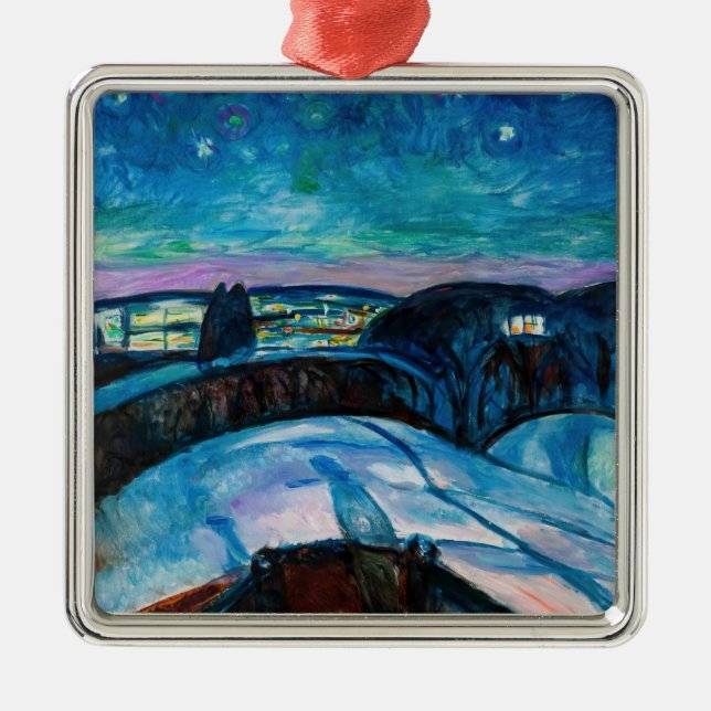 Ornamento De Metal Edvard Munch - Starry Night 1922 (Frente)