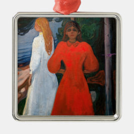 Ornamento De Metal Edvard Munch - Vermelho e Branco