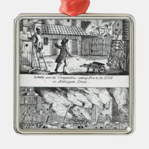 Ornamento De Metal Edward Lowe e seus companheiros que ajustam o fogo