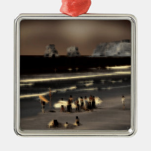 Ornamento De Metal Efeito digital de praia do estilo "impressão"