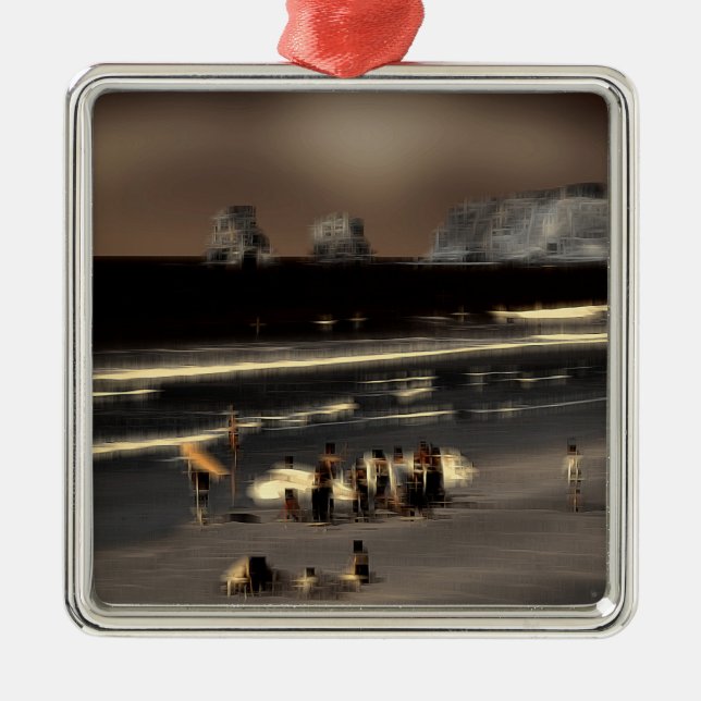 Ornamento De Metal Efeito digital de praia do estilo "impressão" (Frente)