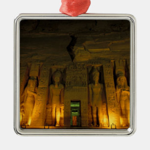 Ornamento De Metal Egito, Abu Simbel, Fachada iluminada do Pequeno