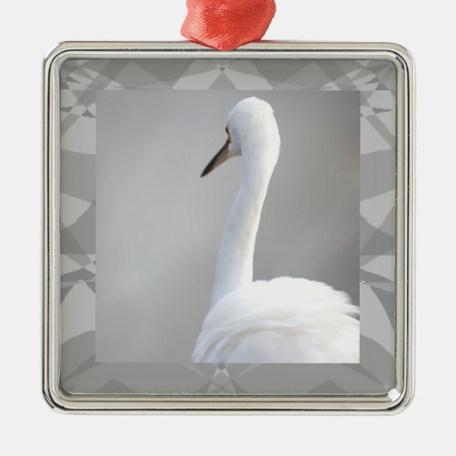 Ornamento De Metal Egret Bird Photo Ornament  (Frente)