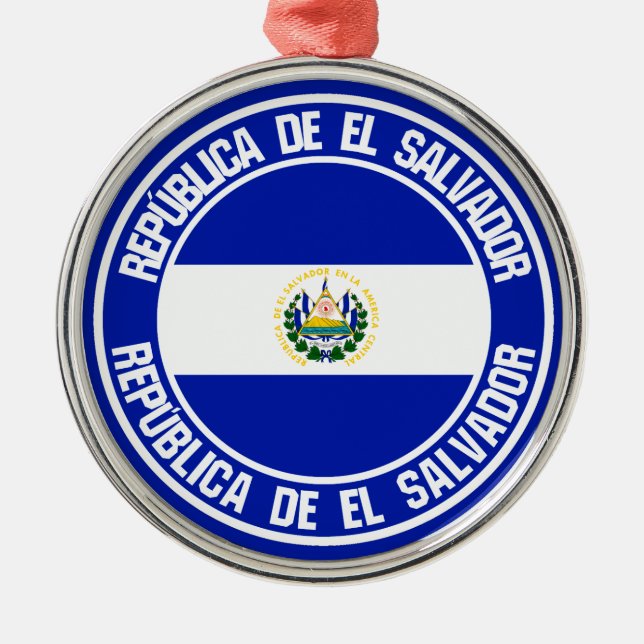 Ornamento De Metal El Salvador Round Emblem (Frente)
