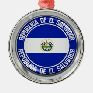 Ornamento De Metal El Salvador Round Emblem