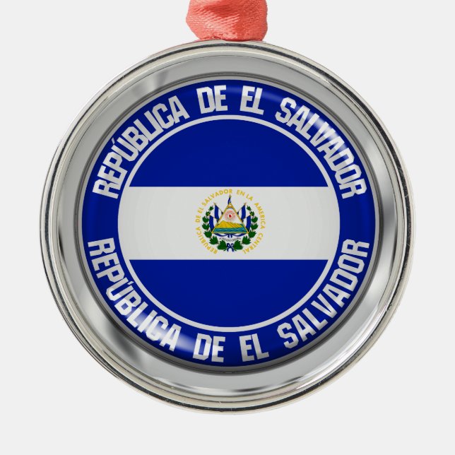 Ornamento De Metal El Salvador Round Emblem (Frente)