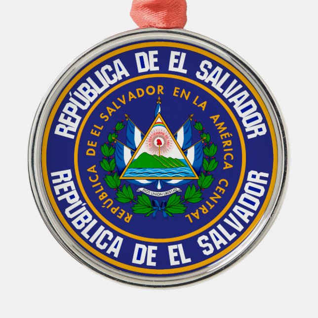 Ornamento De Metal El Salvador Round Emblem (Frente)