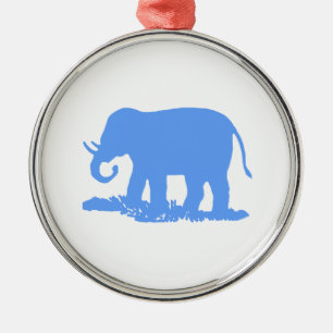 Ornamento De Metal Elefante azul