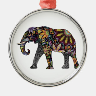 Ornamento De Metal Elefante colorido