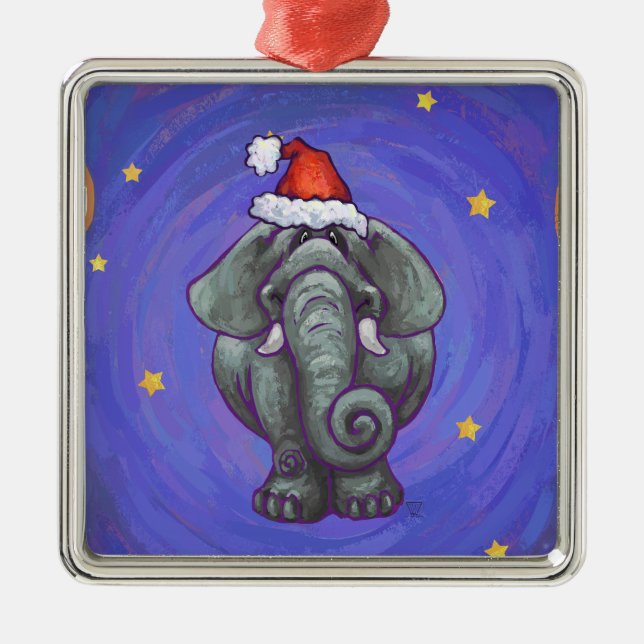 Ornamento De Metal Elefante Natal (Frente)