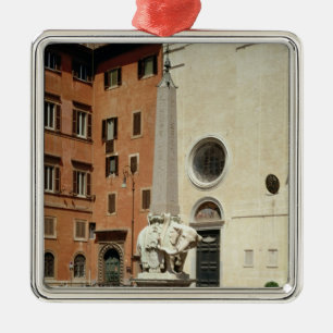 Ornamento De Metal Elefante que carrega um Obelisk egípcio, 1667