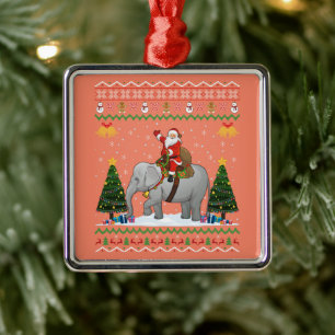 Ornamento De Metal Elefante Ugly Xmas Papais noeis De Presente Andand