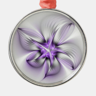 Ornamento De Metal Elegância Floral Moderna Abstrato Violet Art