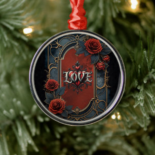 Ornamento De Metal Elegância vintage steampunk rosas do amor em engre