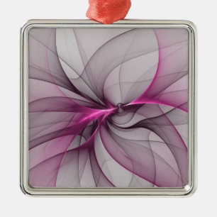 Ornamento De Metal Elegante Caos Moderno, Abstrato, Arte Fractal Rosa