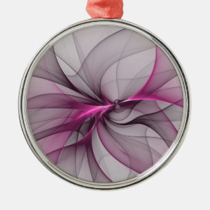 Ornamento De Metal Elegante Caos Moderno, Abstrato, Arte Fractal Rosa