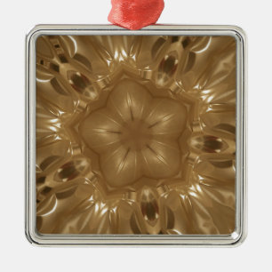 Ornamento De Metal Elegante Design Castanho Caleidoscópio Estrela Dou