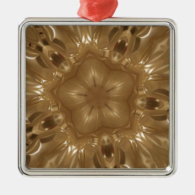 Ornamento De Metal Elegante Design Castanho Caleidoscópio Estrela Dou (Frente)