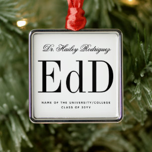 Ornamento De Metal Elegante EdD Doutor Em Educação Graduação
