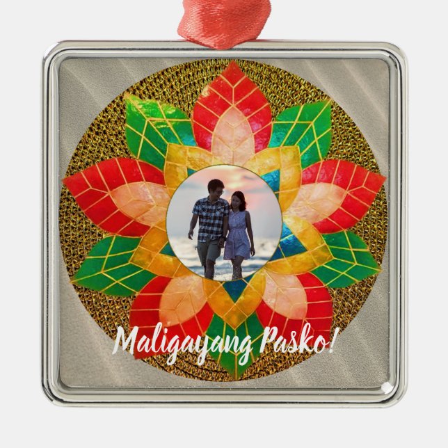 Ornamento De Metal Elegante Filipino Parol Style, Beach, Filipinas (Frente)