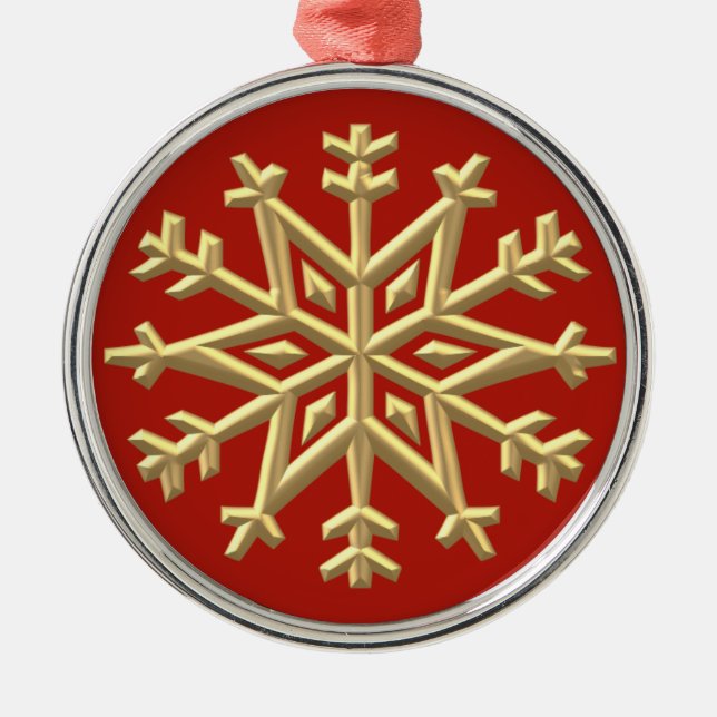 Ornamento De Metal Elegante Snowflake Ornament (Frente)