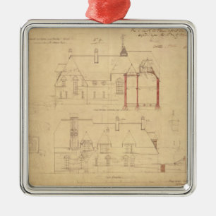 Ornamento De Metal Elevações para a casa vermelha, charneca de Bexl