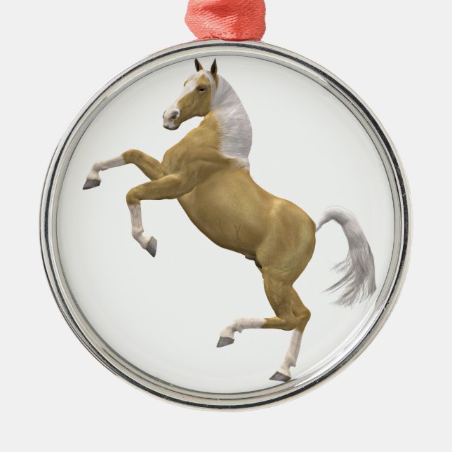 Ornamento De Metal Elevando o cavalo (Frente)