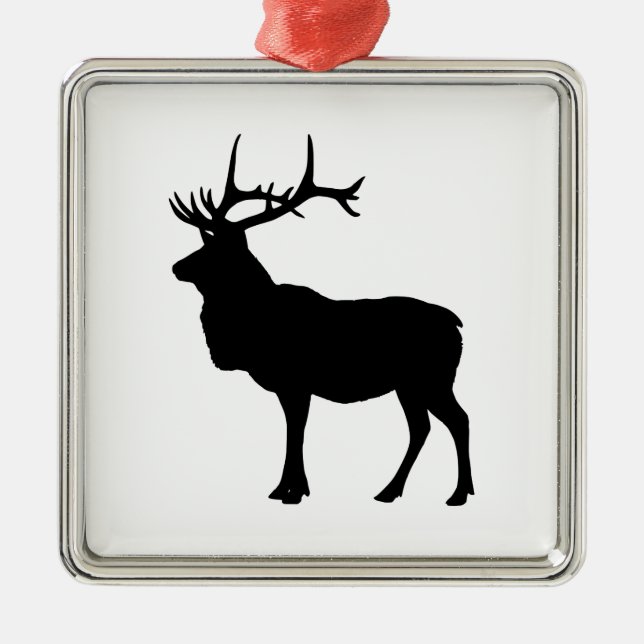 Ornamento De Metal Elk Silhouette (Frente)