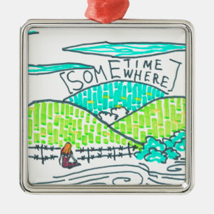 Ornamento De Metal Em algum lugar / Algum tempo