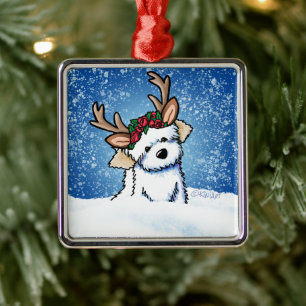 Ornamento de Metal em Reindeer Havanês