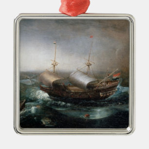 Ornamento De Metal Embarcações mercantes holandesas e um Smalschip