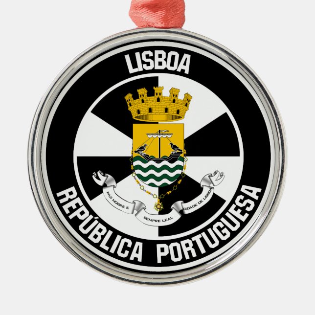 Ornamento De Metal Emblem liso de Lisboa (Frente)