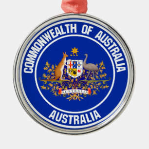 Ornamento De Metal Emblem Redonda Austrália