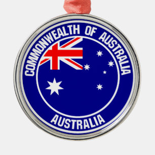 Ornamento De Metal Emblem Redonda Austrália